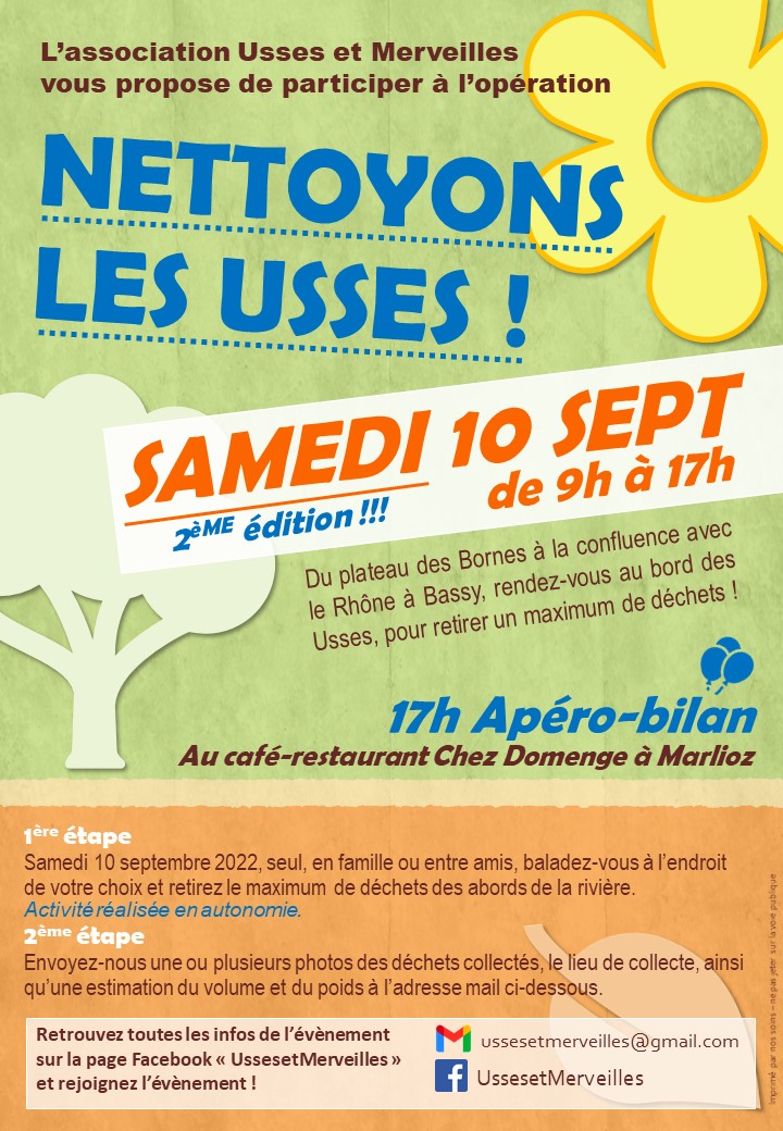 Affiche – Nettoyons les Usses – Samedi 10 septembre